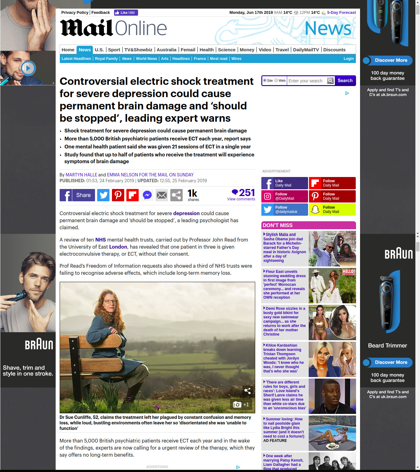 Daily Mail Reports on Barbaric Electroshock Torture